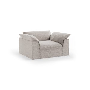 Alternative view of Nomad couch: loveseat, sneak, light grey