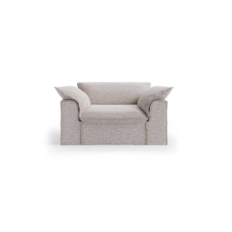 Nomad couch: loveseat, sneak, light grey