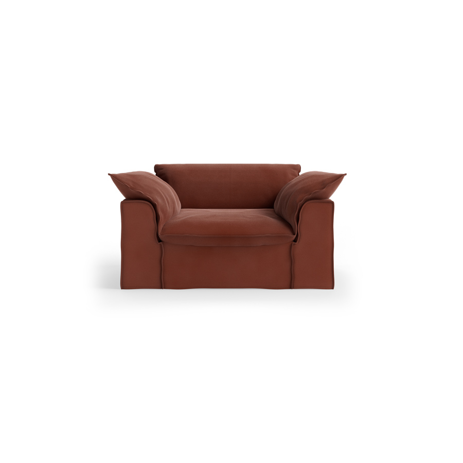Nomad couch: loveseat, royal velvet, magnolia
