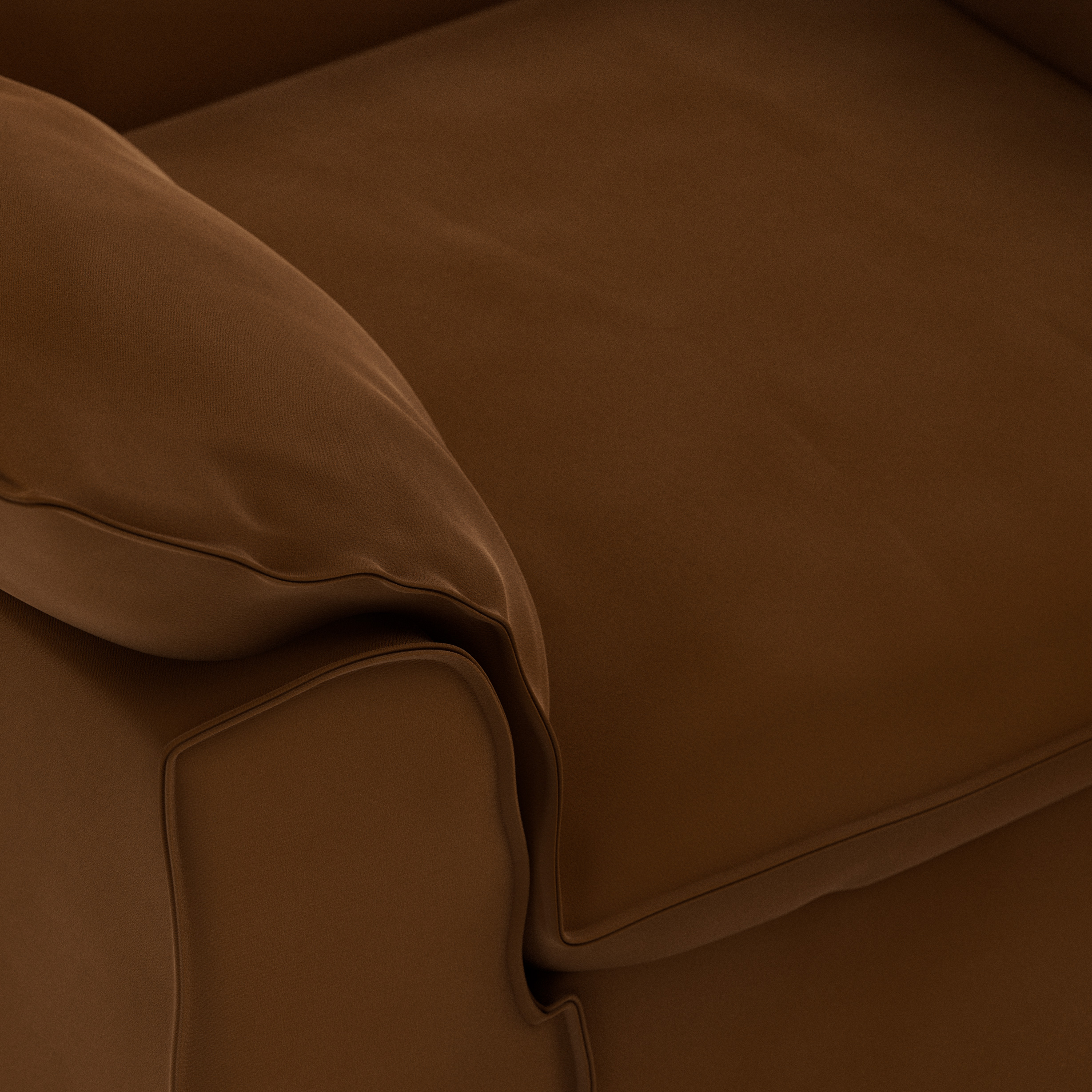 Nomad couch: loveseat, royal velvet, caramel - Image 3