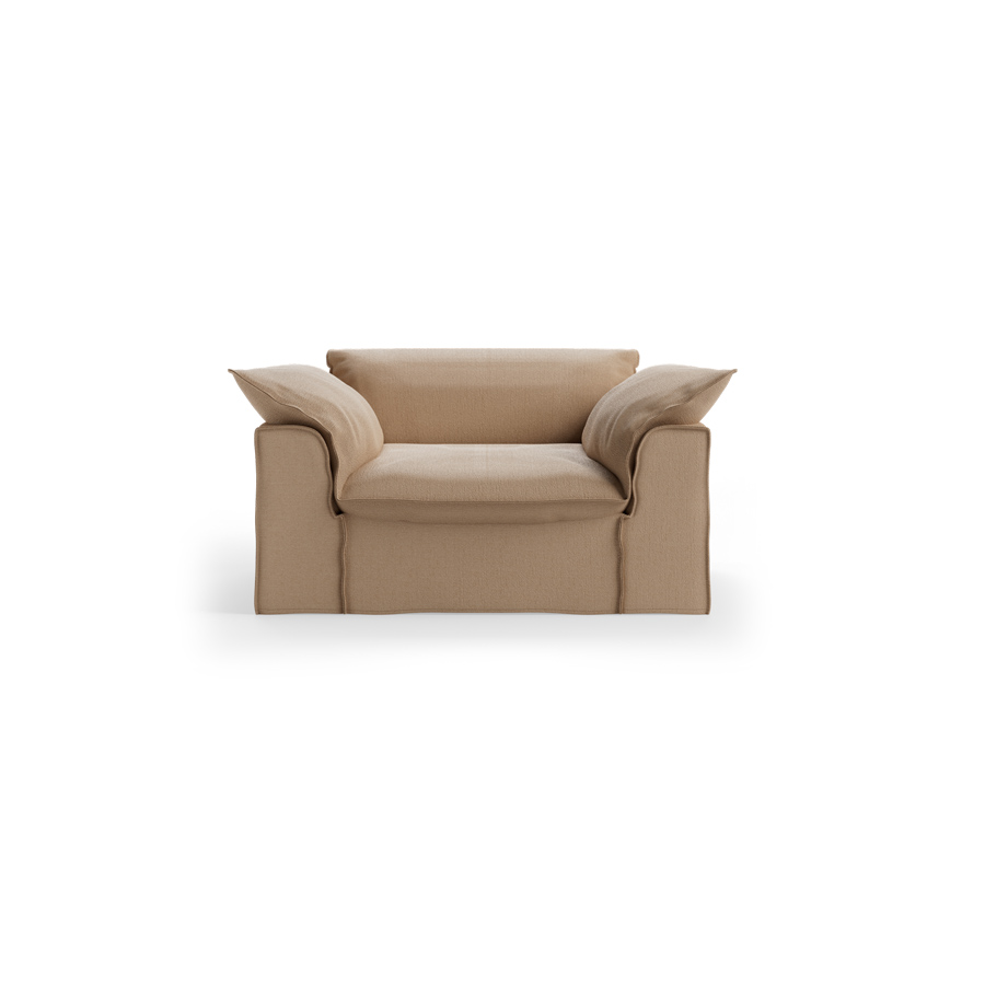 Nomad couch: loveseat, knotted, sand