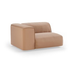 Alternative view of FLAKE couch: element left 1,5-seat, corduroy rib, brown