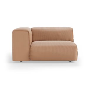FLAKE couch: element left 1,5-seat, corduroy rib, brown