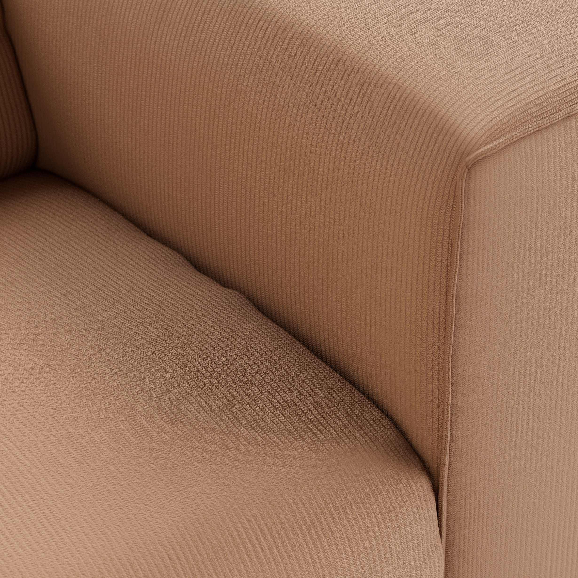 FLAKE couch: element right, corduroy rib, brown - Image 3