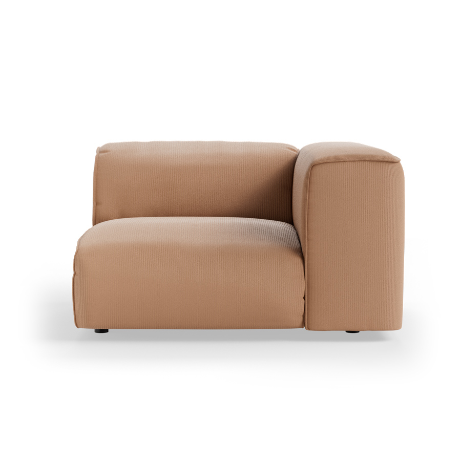 FLAKE couch: element right, corduroy rib, brown