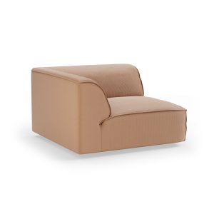 Alternative view of FLAKE couch: element corner, corduroy rib, brown