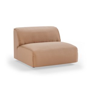 Alternative view of FLAKE couch: element middle 1,5-seat, corduroy rib, brown
