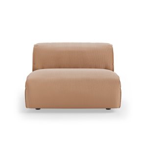 FLAKE couch: element middle 1,5-seat, corduroy rib, brown