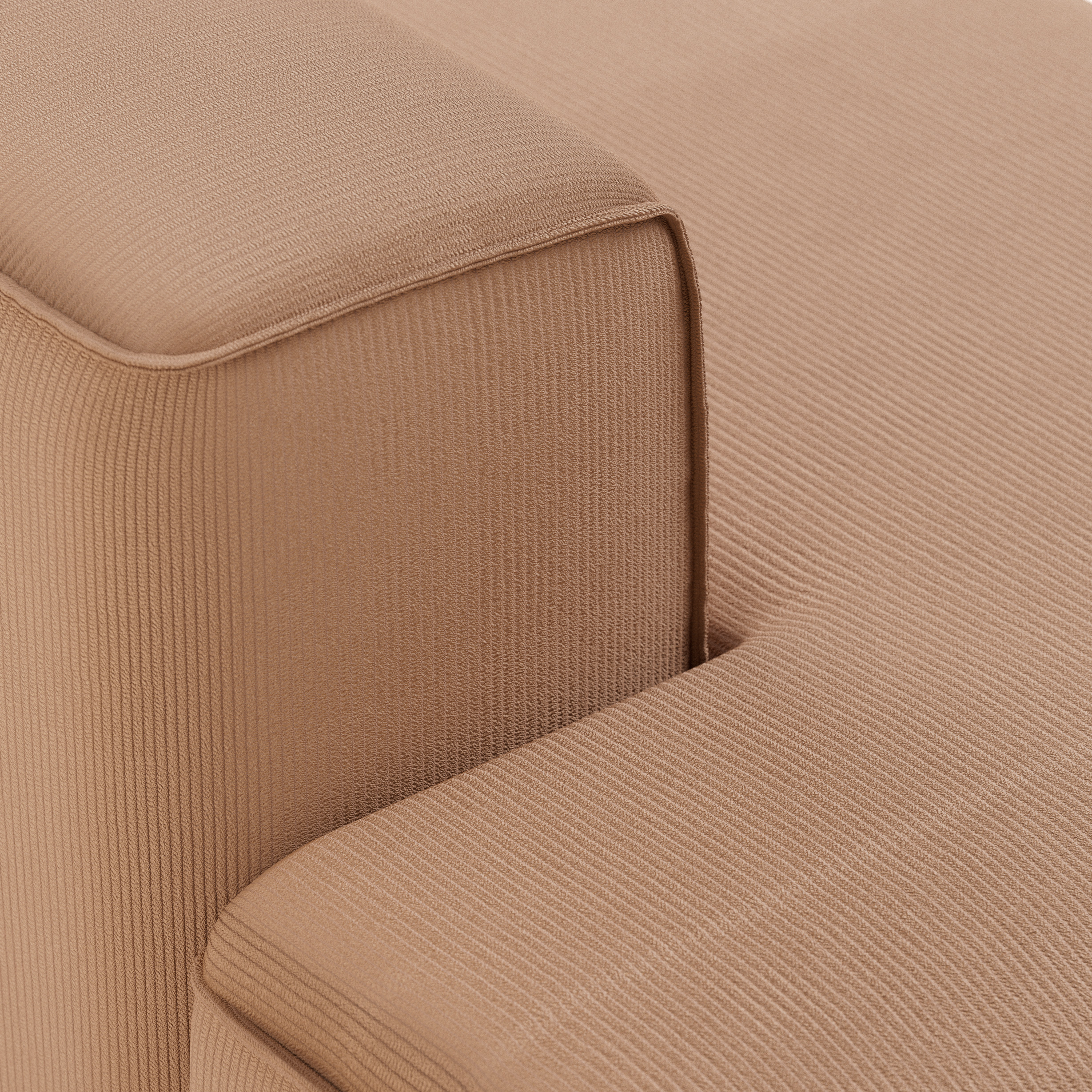 FLAKE couch: element left longchair, corduroy rib, brown - Image 3