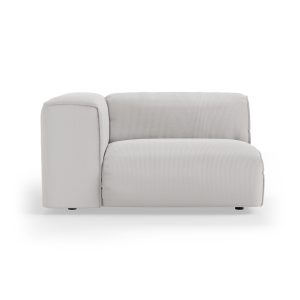 FLAKE couch: element left 1,5-seat, corduroy rib, cream