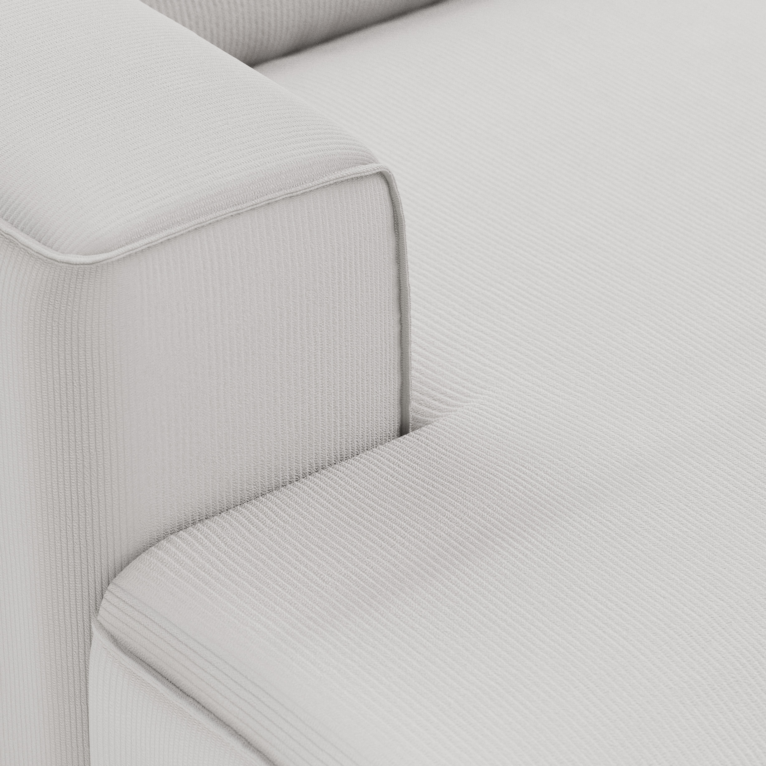 FLAKE couch: element left divan, corduroy rib, cream - Image 3