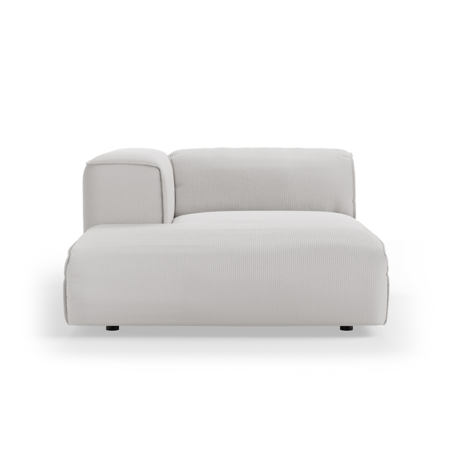 FLAKE couch: element left divan, corduroy rib, cream