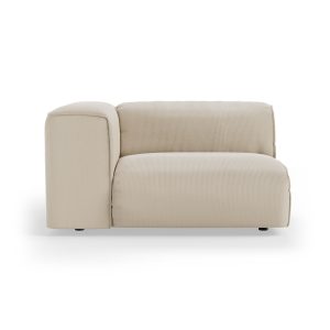 FLAKE couch: element left 1,5-seat, corduroy rib, hay