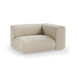 Alternative view of FLAKE couch: element right 1,5-seat, corduroy rib, hay