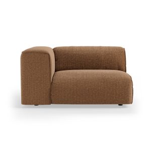 FLAKE couch: element left 1,5-seat, corduroy velvet, aged gold