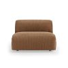 FLAKE couch: element middle 1,5-seat, cord. velvet, aged gold