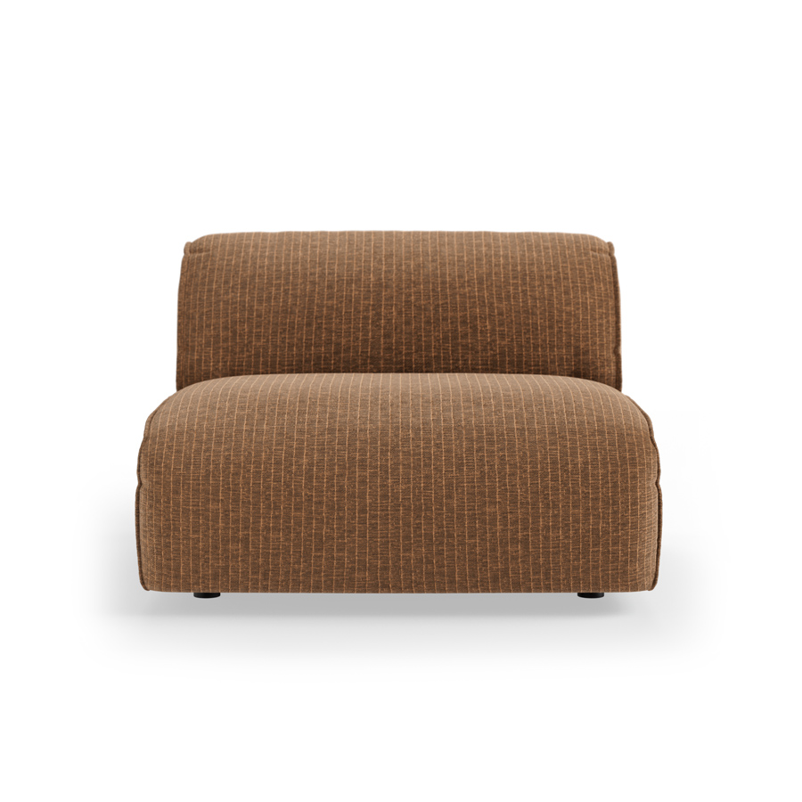 FLAKE couch: element middle 1,5-seat, cord. velvet, aged gold