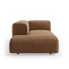 FLAKE couch: element left longchair, cord. velvet, aged gold