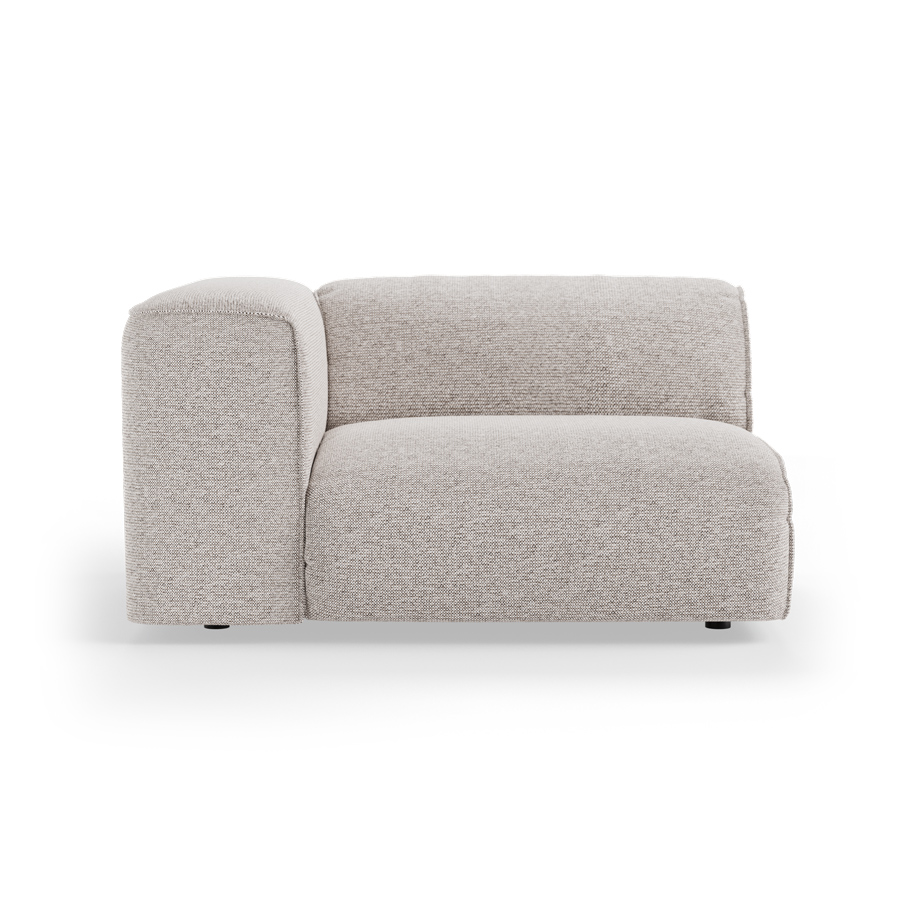 FLAKE couch: element left 1,5-seat, sneak, light grey