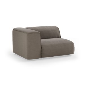 Alternative view of FLAKE couch: element left 1,5-seat, pure, earth