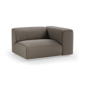 Alternative view of FLAKE couch: element right 1,5-seat, pure, earth