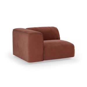Alternative view of FLAKE couch: element left, royal velvet, magnolia