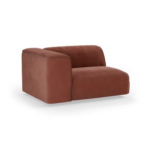 Alternative view of FLAKE couch: element left 1,5-seat, royal velvet, magnolia