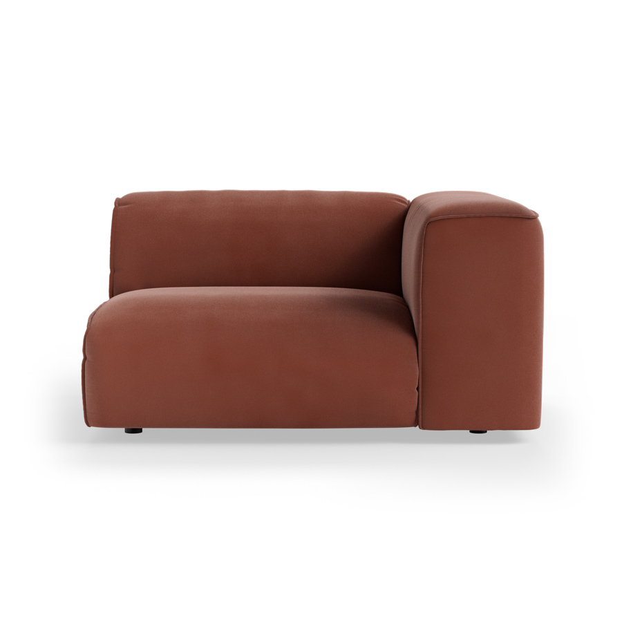 FLAKE couch: element right 1,5-seat, royal velvet, magnolia