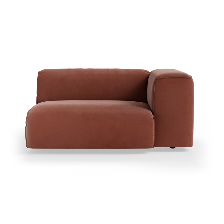 FLAKE couch: element right XL, royal velvet, magnolia