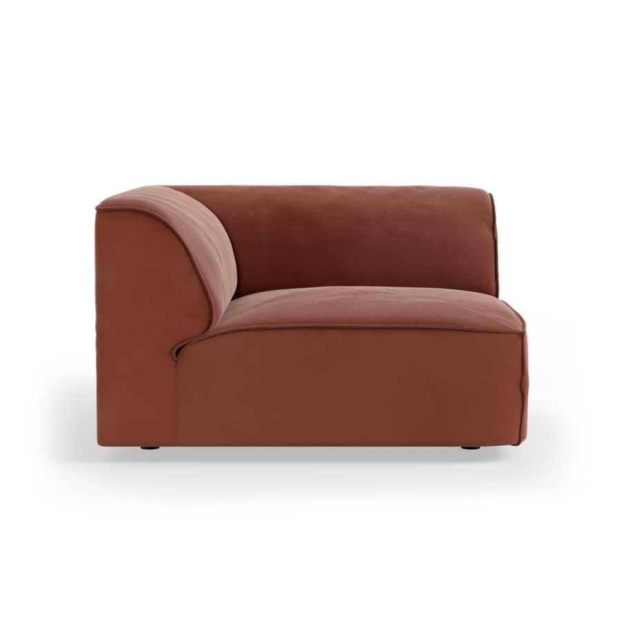 FLAKE couch: element corner, royal velvet, magnolia