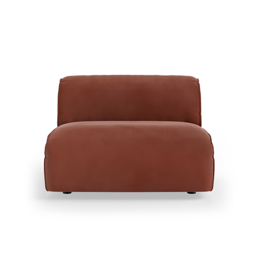 FLAKE couch: element middle 1,5-seat, royal velvet, magnolia
