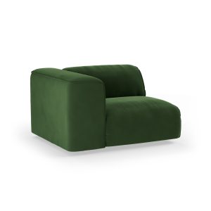 Alternative view of FLAKE couch: element left, royal velvet, green