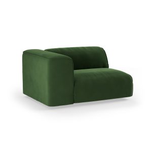 Alternative view of FLAKE couch: element left 1,5-seat, royal velvet, green
