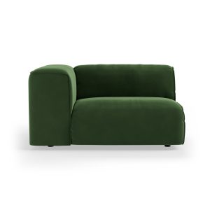 FLAKE couch: element left 1,5-seat, royal velvet, green