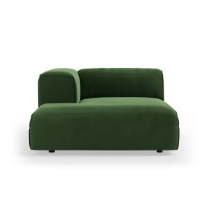 FLAKE couch: element left divan, royal velvet, green