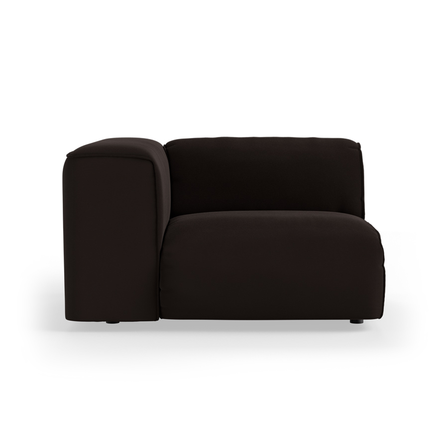 FLAKE couch: element left, royal velvet, espresso