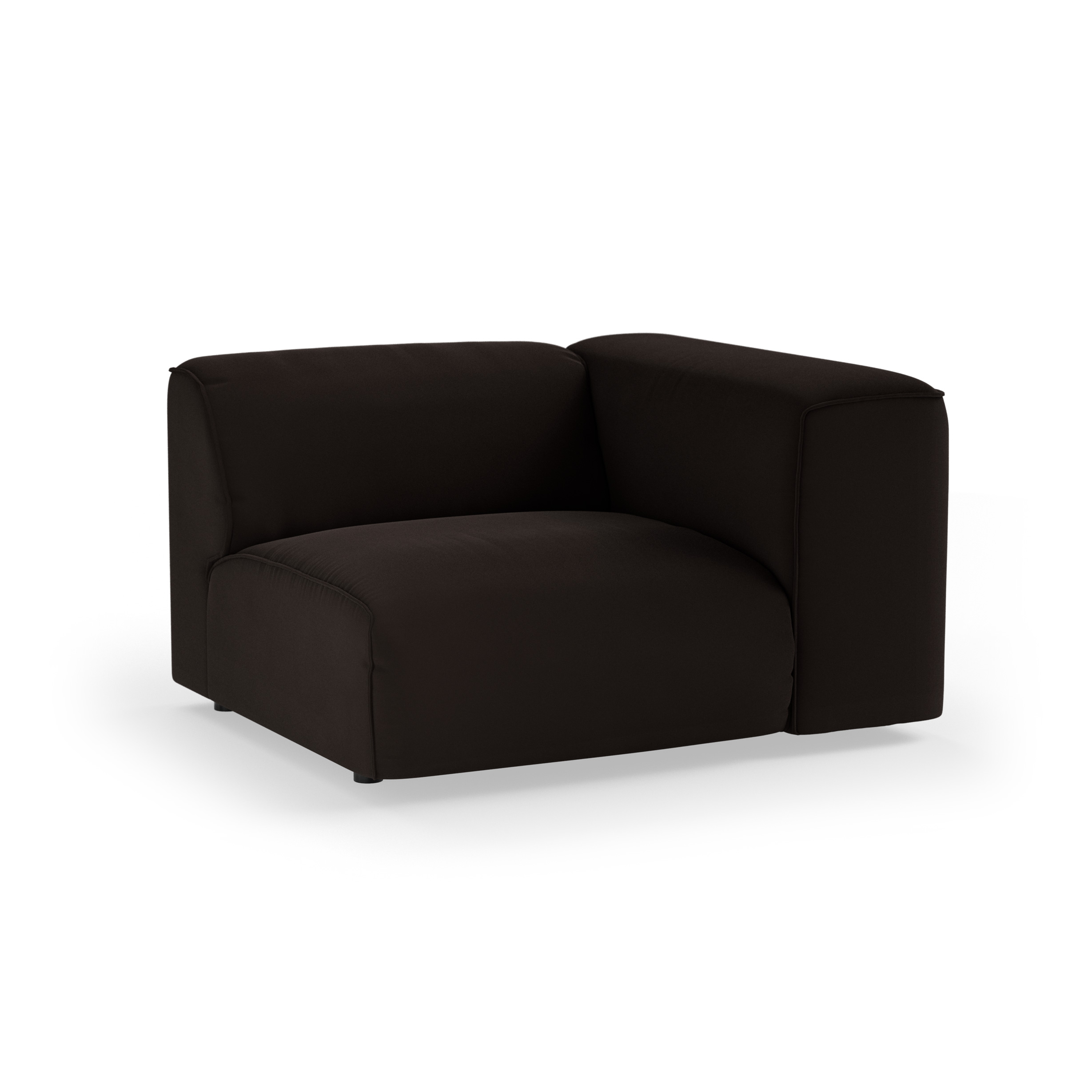 FLAKE couch: element right, royal velvet, espresso - Image 2
