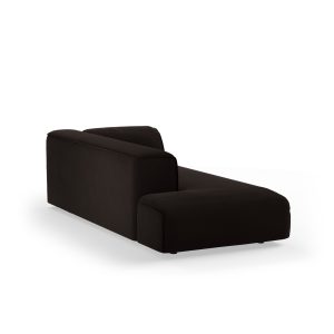 Alternative view of FLAKE couch: element left longchair, royal velvet, espresso