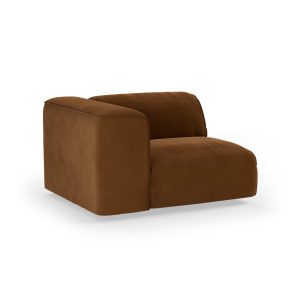 Alternative view of FLAKE couch: element left, royal velvet, caramel
