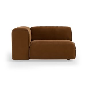 FLAKE couch: element left 1,5-seat, royal velvet, caramel