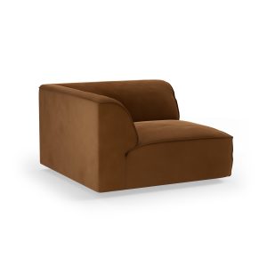 Alternative view of FLAKE couch: element corner, royal velvet, caramel