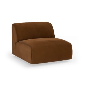 Alternative view of FLAKE couch: element middle, royal velvet, caramel