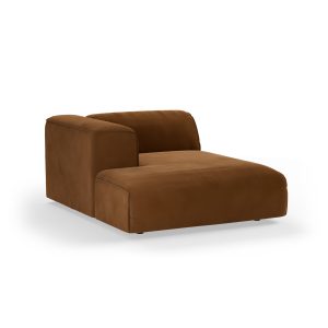 Alternative view of FLAKE couch: element left divan, royal velvet, caramel