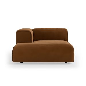 FLAKE couch: element left divan, royal velvet, caramel