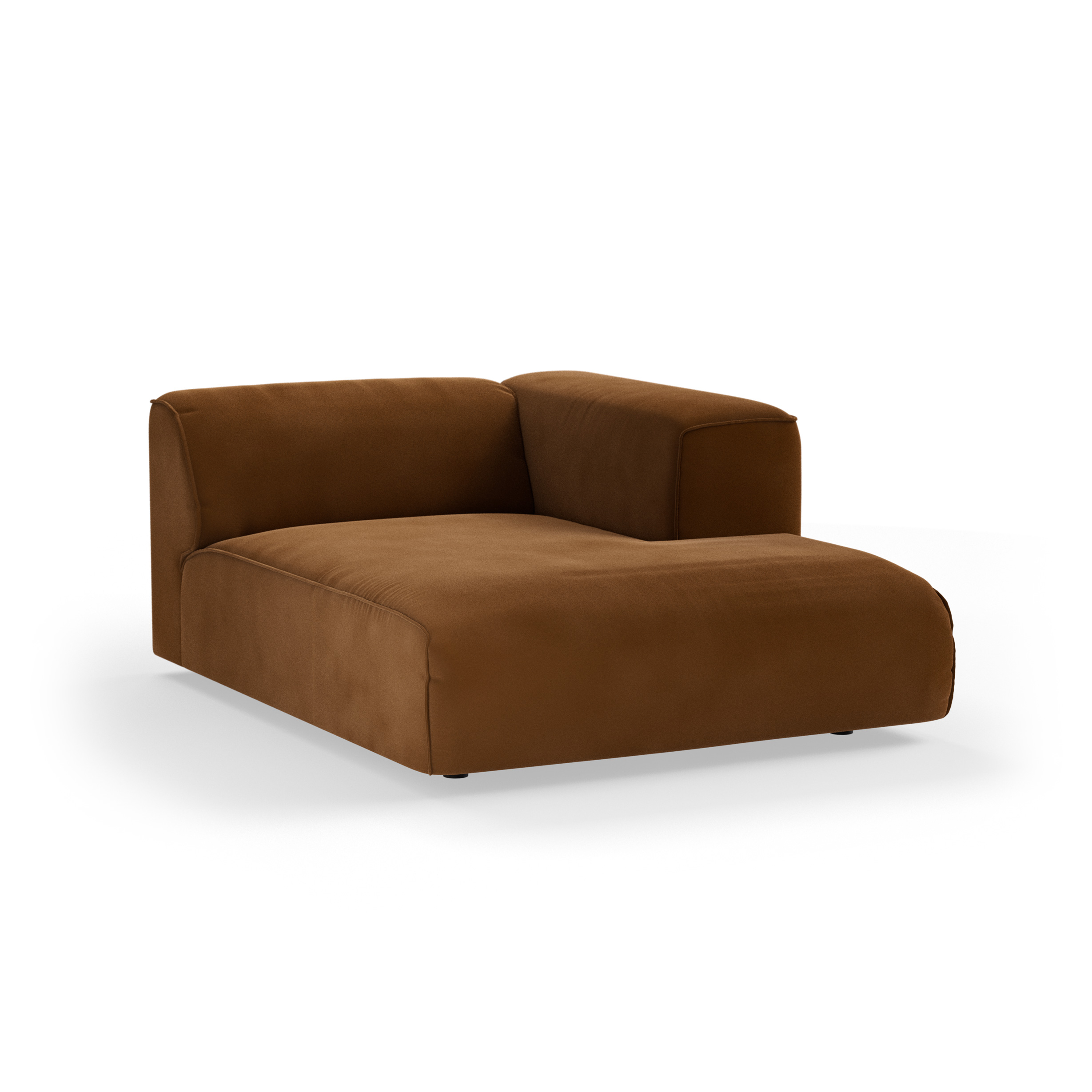 FLAKE couch: element right divan, royal velvet, caramel - Image 2