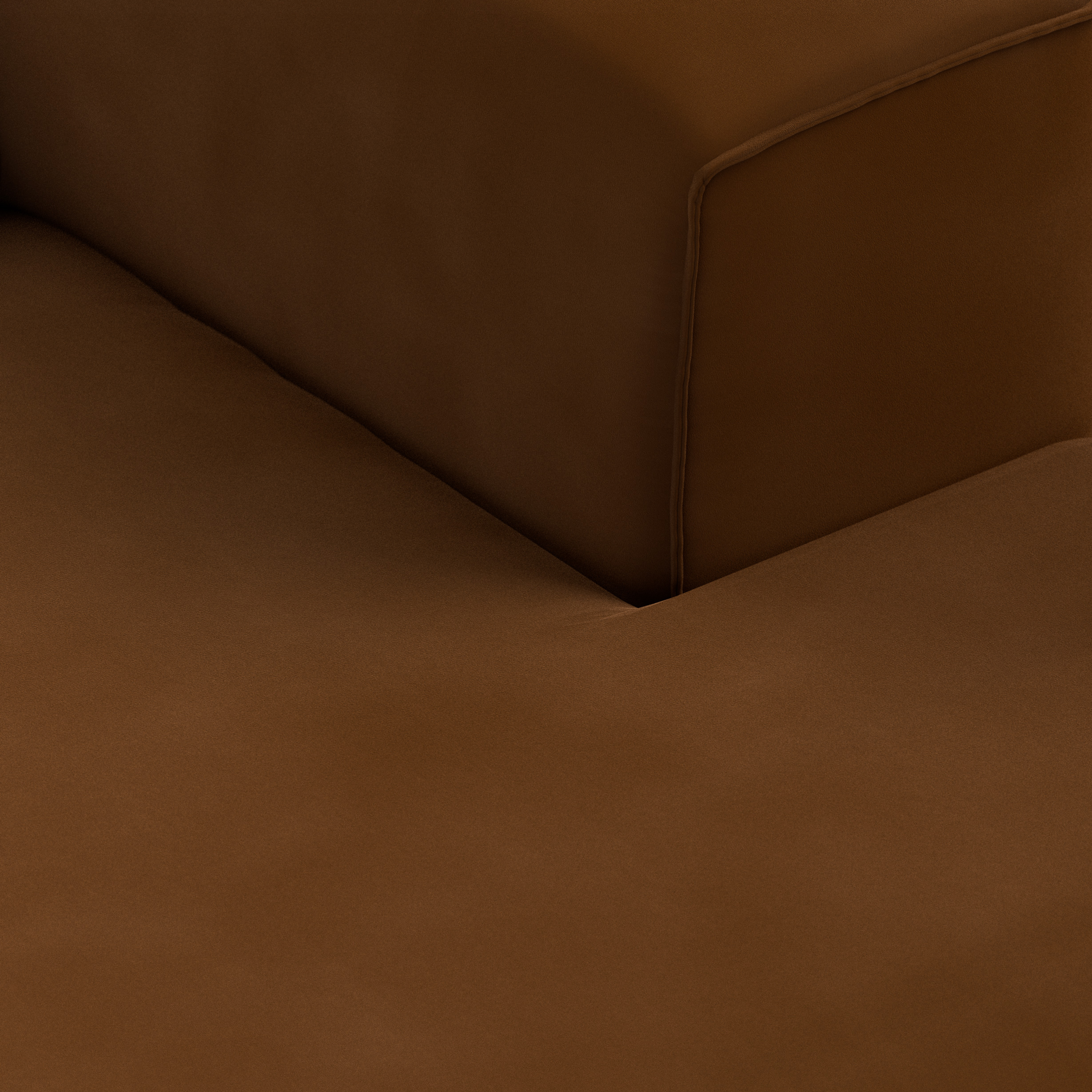 FLAKE couch: element right divan, royal velvet, caramel - Image 3