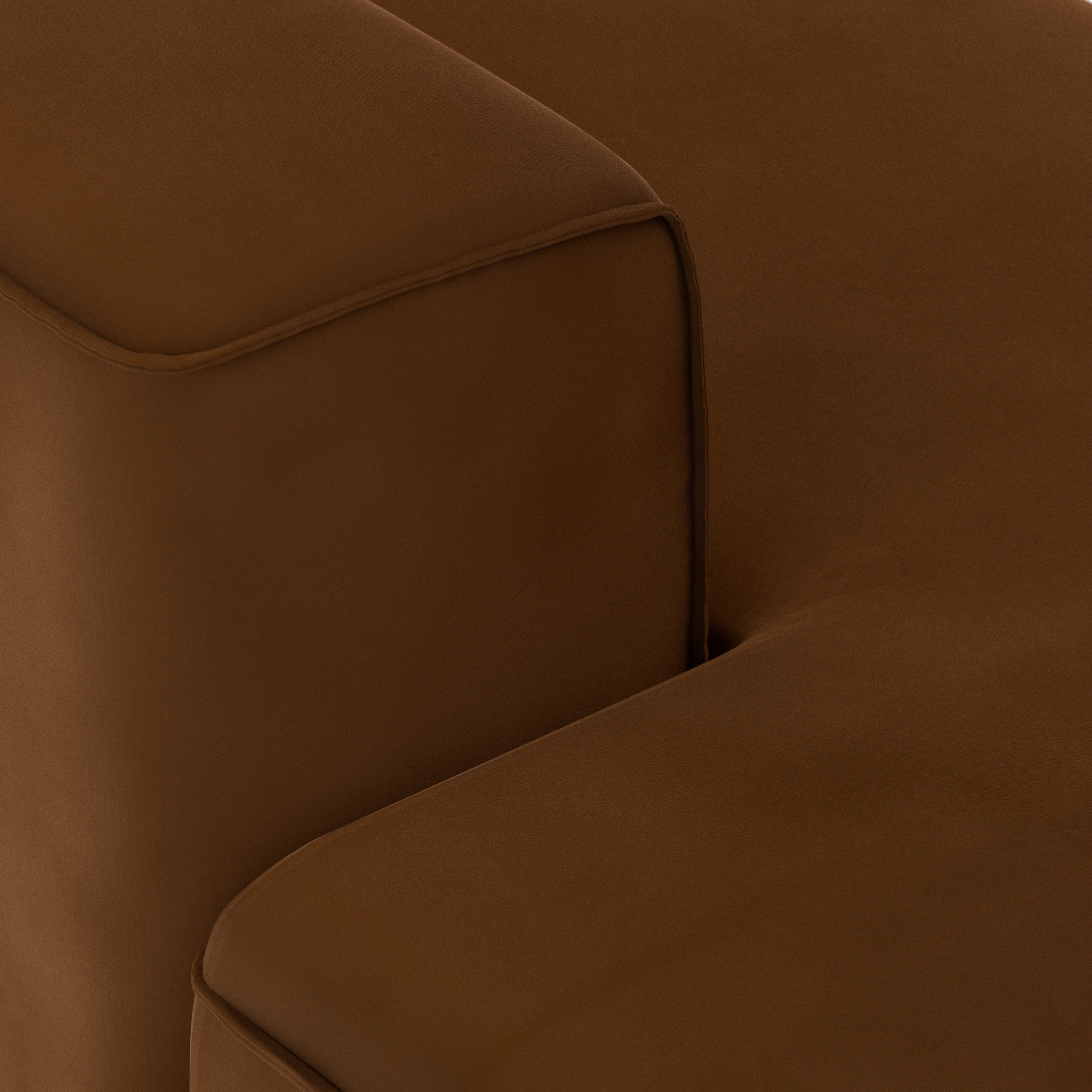 FLAKE couch: element left longchair, royal velvet, caramel - Image 3