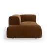 FLAKE couch: element left longchair, royal velvet, caramel