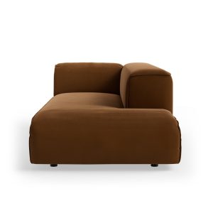 FLAKE couch: element right longchair, royal velvet, caramel