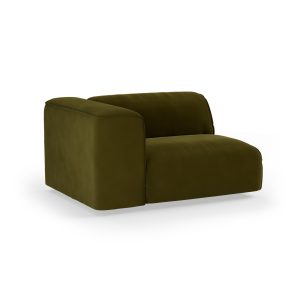 Alternative view of FLAKE couch: element left 1,5-seat, royal velvet, olive